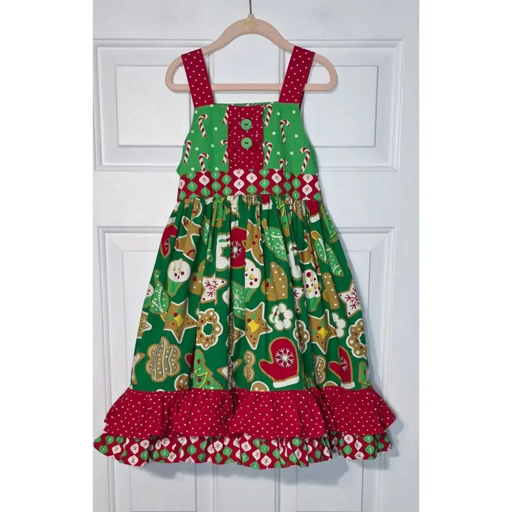 Eleanor Rose Sweet Treats Christmas Meredith Dress Ruffles Size 6/7‎